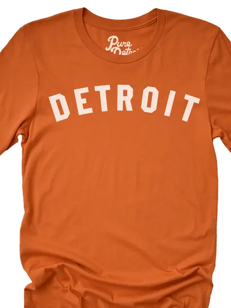 Detroit Classic T-Shirt - Burn Orange / White Unisex 1
