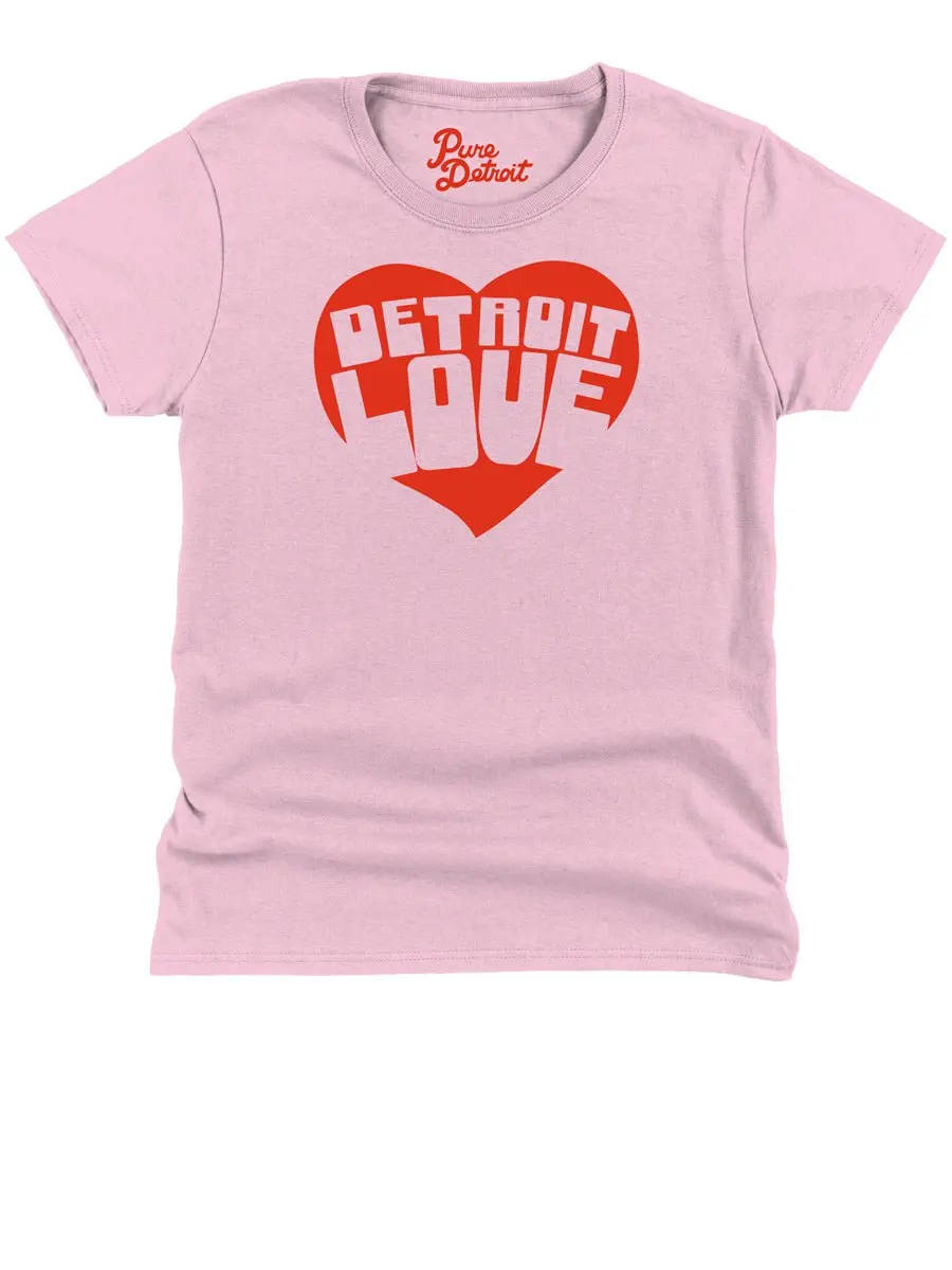 Women's Detroit Love Premium Relaxed T-Shirt - Red / Pink 2