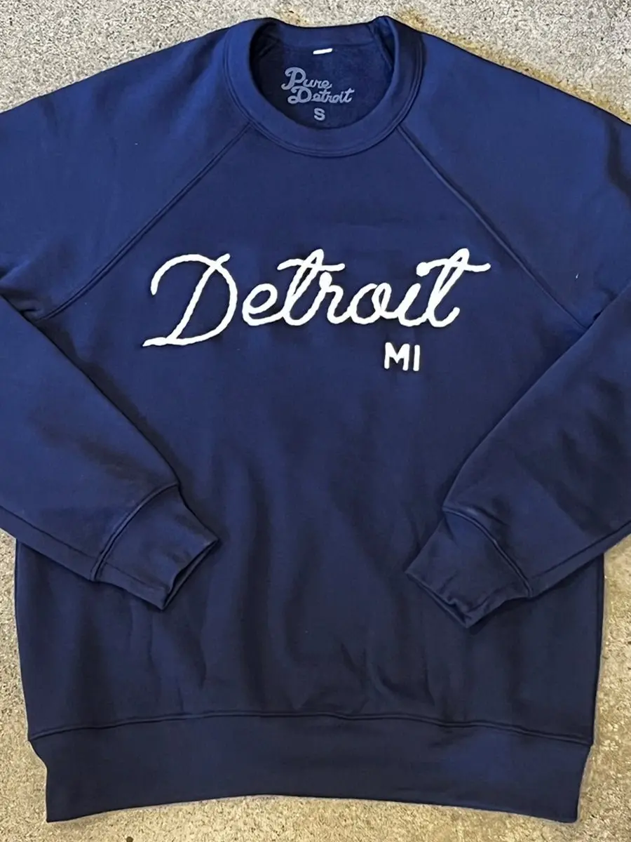 Detroit Mi Sweatshirt - Embroidered / Navy / Unisex 1