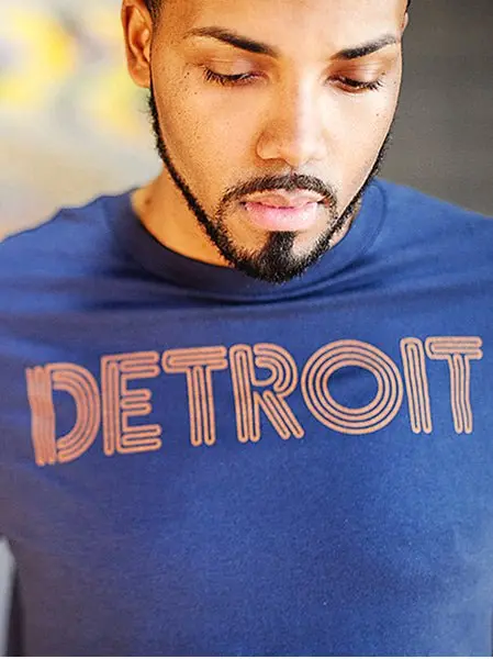 Detroit Neon T-Shirt - Navy / Orange Unisex 1