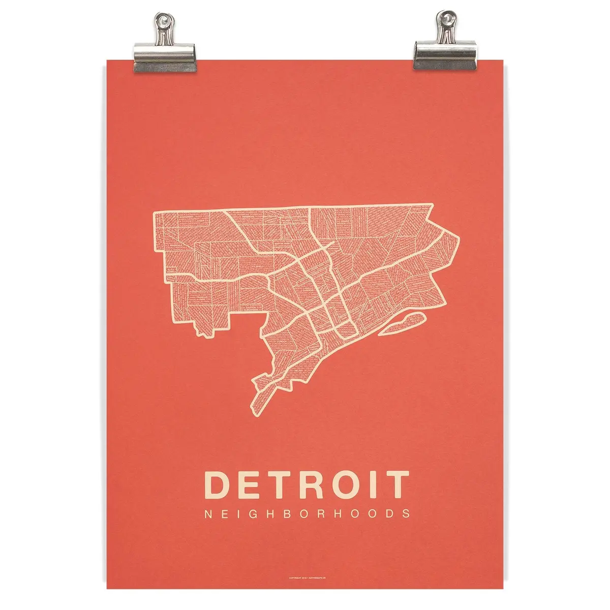 Detroit Neighborhood Map - Coral 1