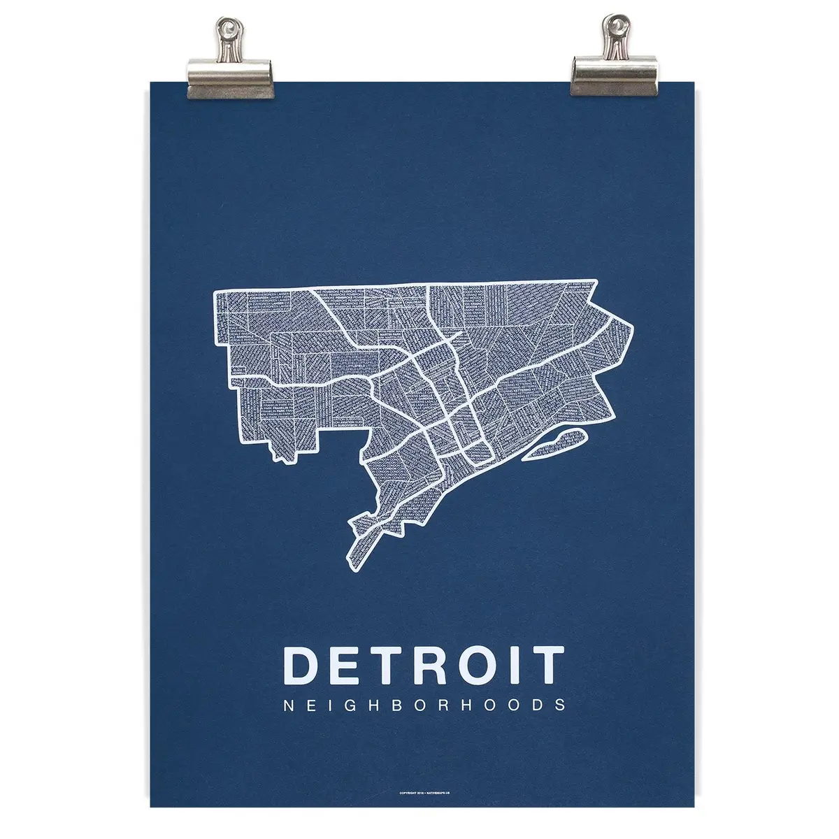 Detroit Neighborhood Map - Navy 1
