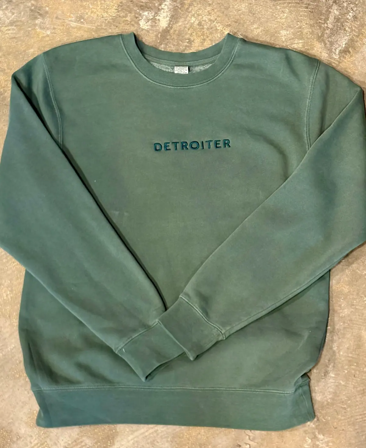 Detroiter Crew Neck - Embroidered /  Forest + Avocado Green / Unisex 1
