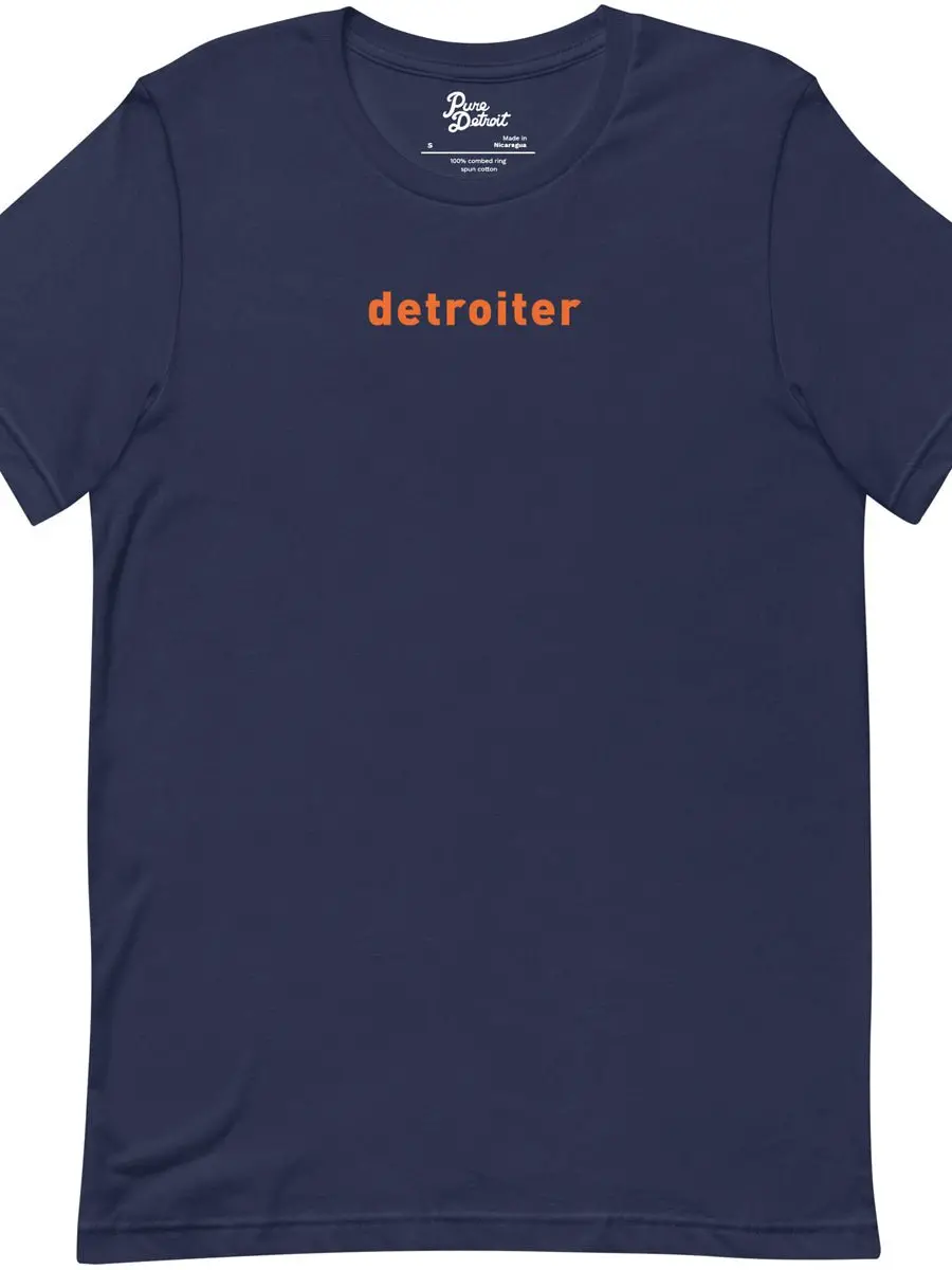 Detroiter Unisex Premium T-Shirt - Navy / Orange 1