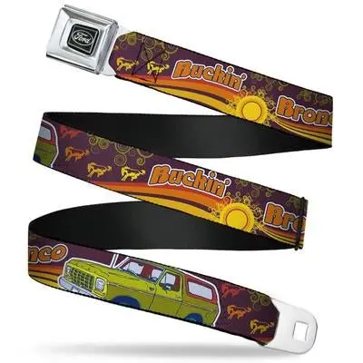Ford Oval Seatbelt Belt / Ford Oval Logo + Bucking Bronco Webbing 1