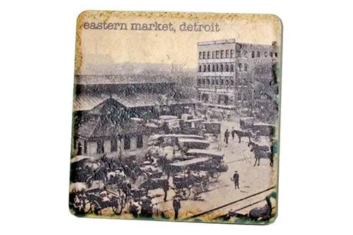 Vintage Eastern Market Porcelain Tile Coaster 1