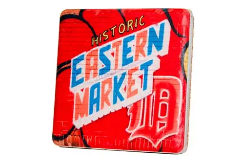 Eastern Market Street Art Porcelain Tile Coaster 1