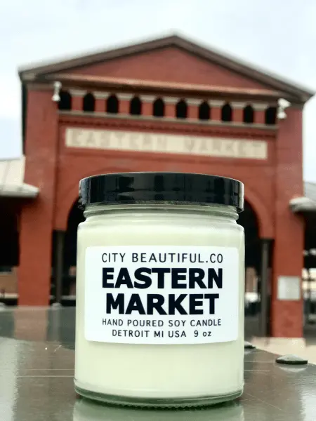 Detroit Eastern Market Candle - Hand Poured Soy Candle By City Beautiful . Co - 9Oz. 1