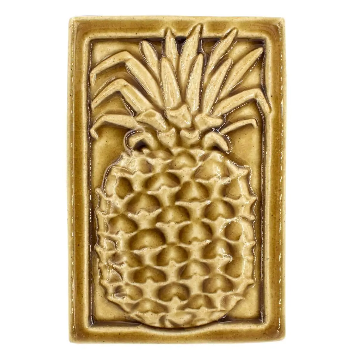 4X6 Pineapple Pewabic Tile - Honey Gloss 1