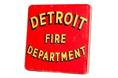 Detroit Fire Department Porcelain Tile Coaster 1
