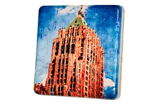 Fisher Building Porcelain Tile Coaster 1