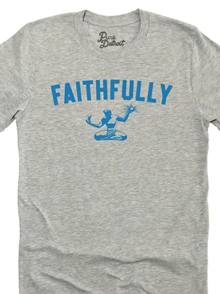 Faithfully Unisex T-Shirt - Blue / Heather Athletic Gray 1