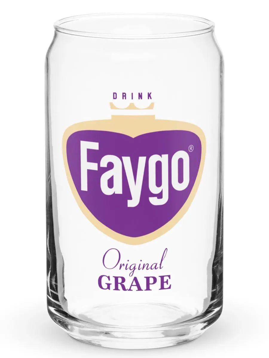 Faygo Retro Logo Can Glass - Grape 16 Oz 1