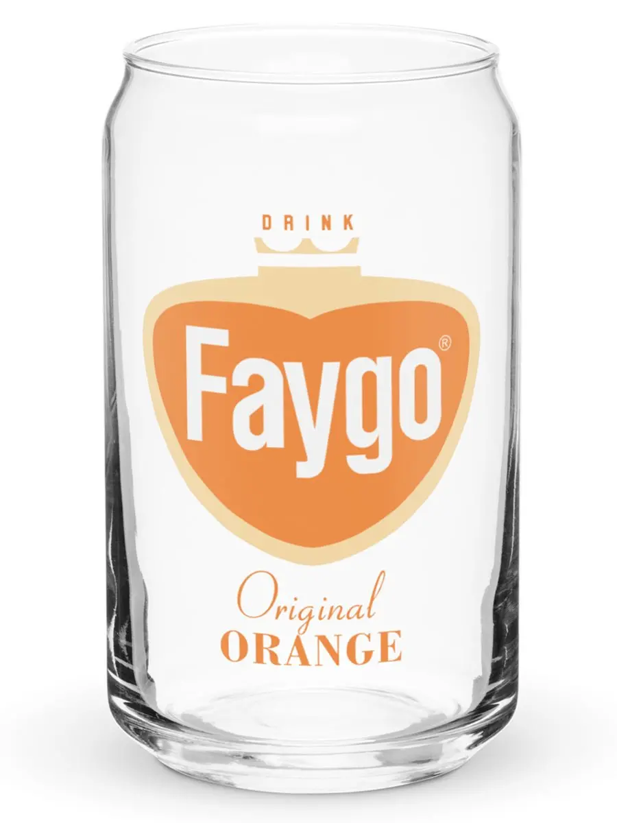 Faygo Retro Logo Can Glass - Orange 16 Oz 1