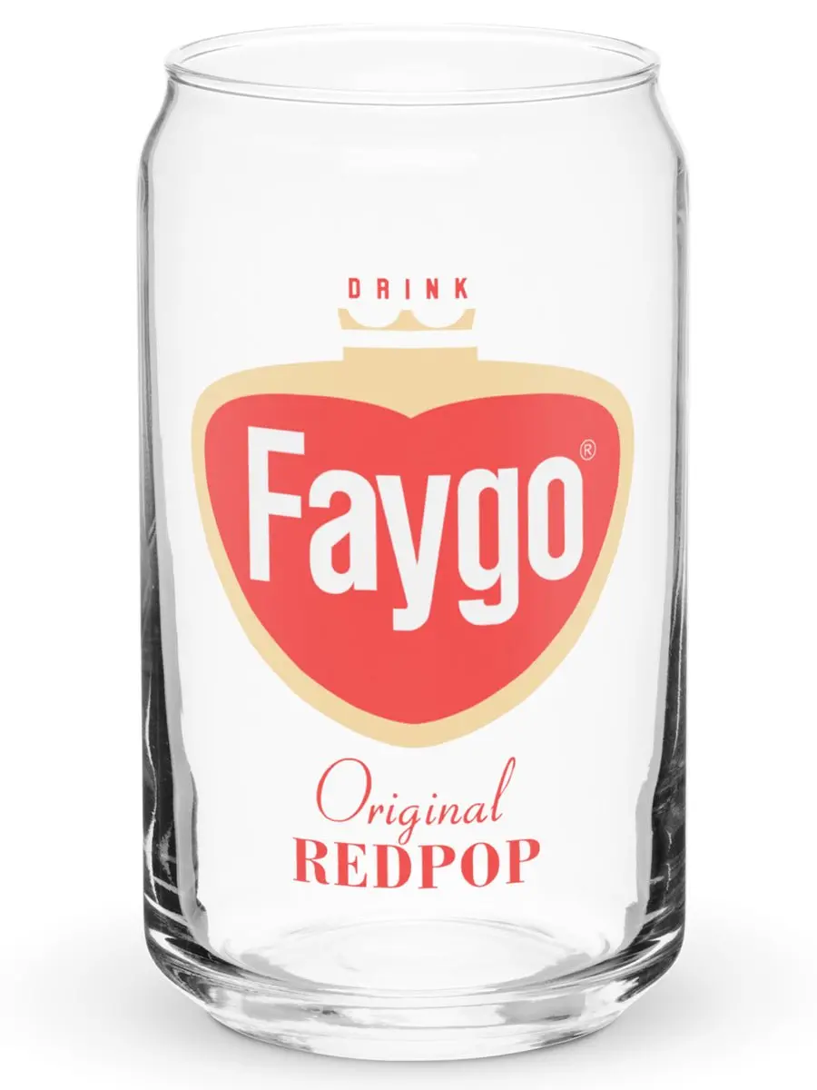 Faygo Retro Logo Can Glass - Red Pop 16 Oz 1