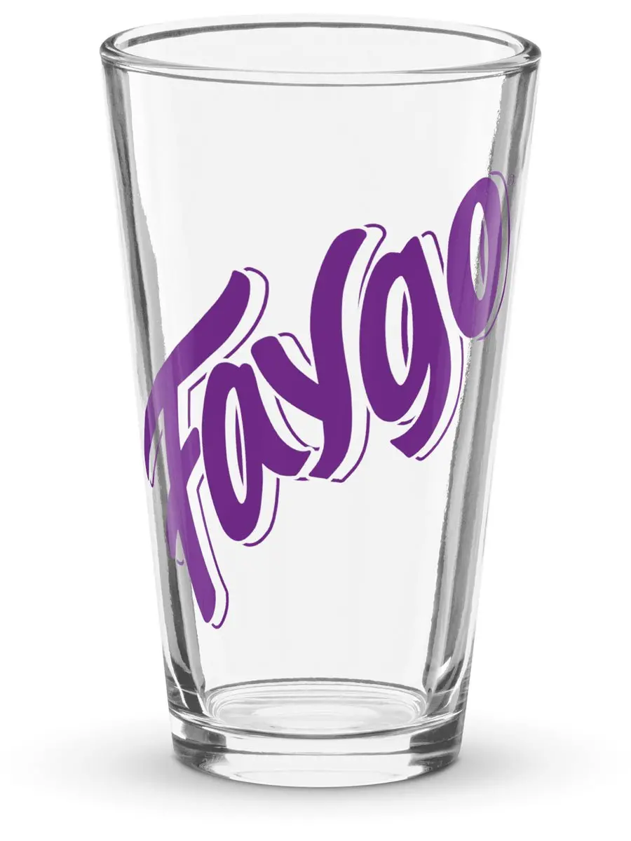 Faygo Logo Pint Glass - Grape 16 Oz 1