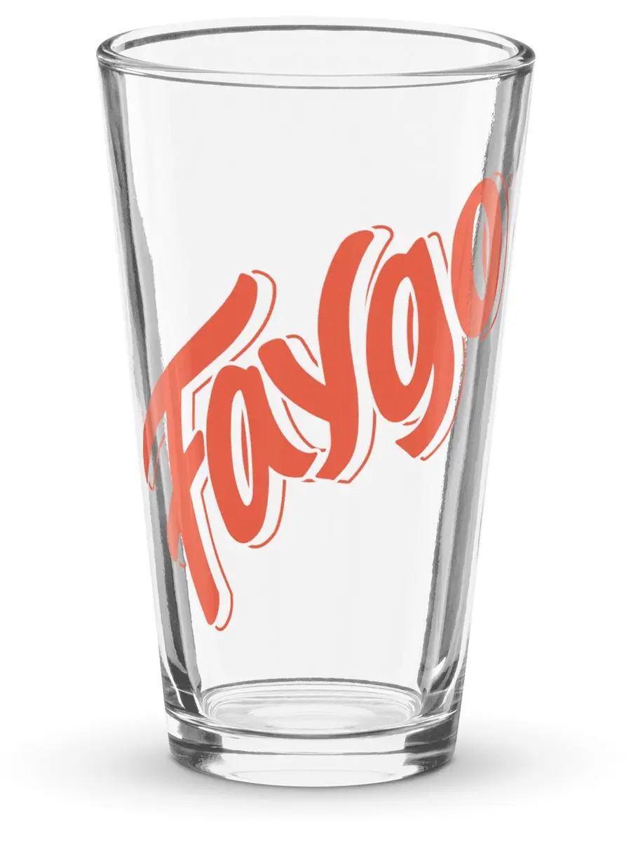 Faygo Logo Pint Glass - Orange 16 Oz 1