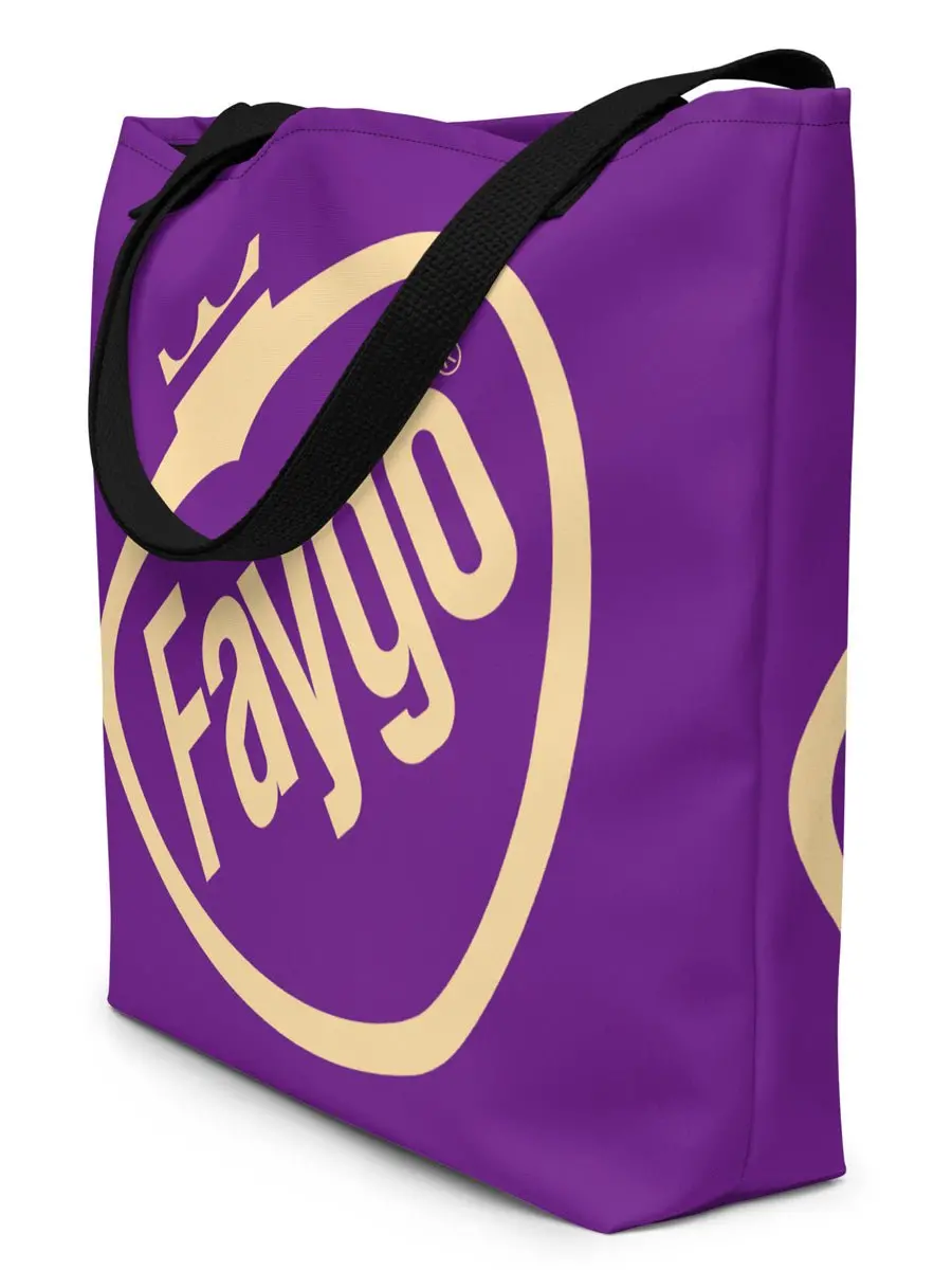Faygo Retro Logo All-Over Print Large Tote Bag - 16" X 20" - Grape 1