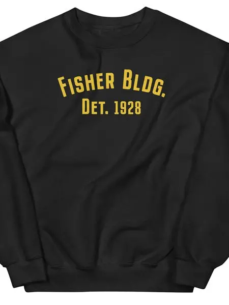 Fisher Bldg. Det. 1928 Unisex Sweatshirt - Gold / Black 1