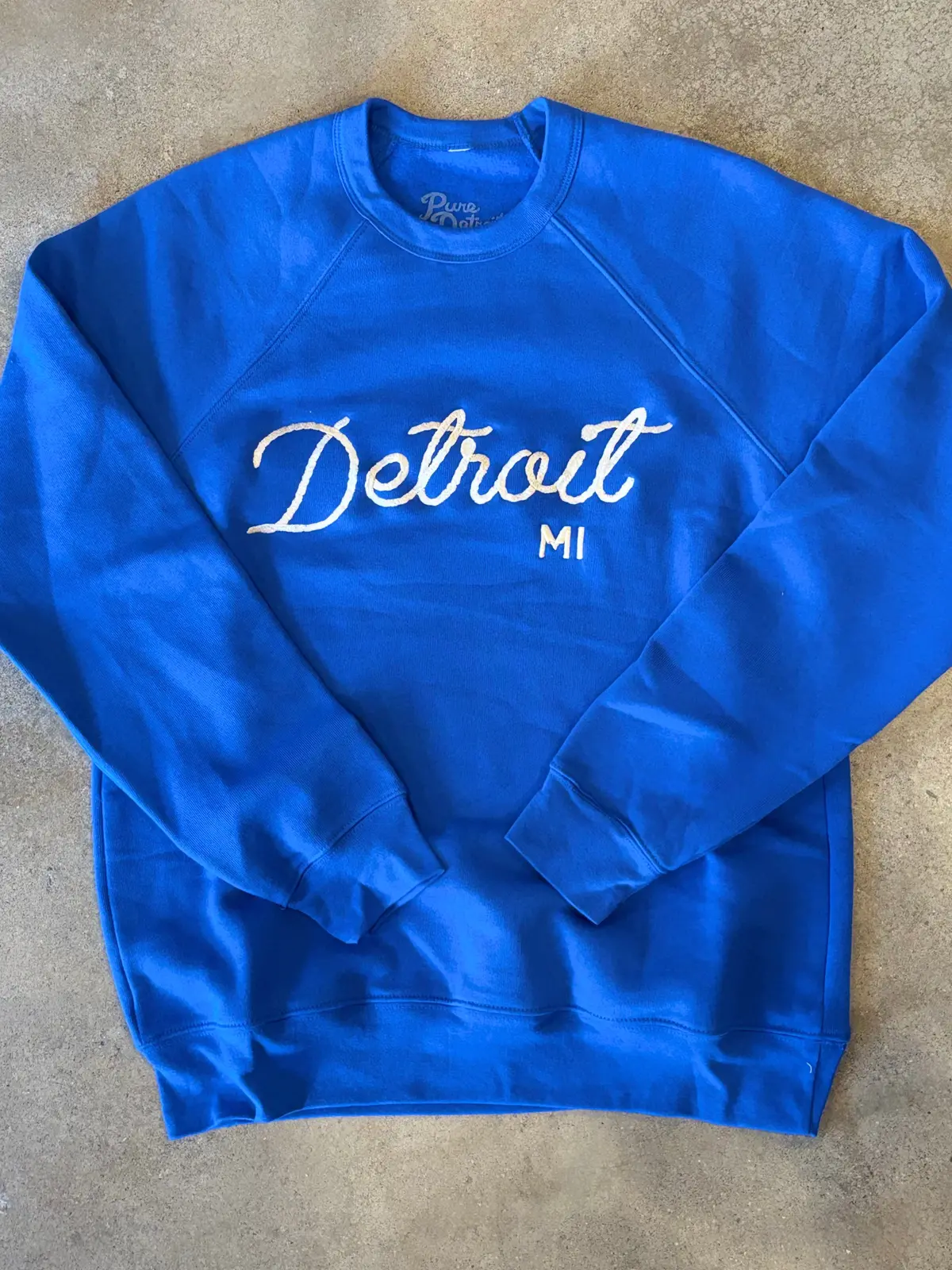 Detroit Mi Sweatshirt - Embroidered/ Royal Blue / Unisex 1