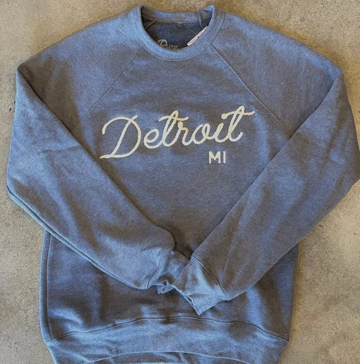 Detroit Mi Sweatshirt - Embroidered/ Gray / Unisex 1