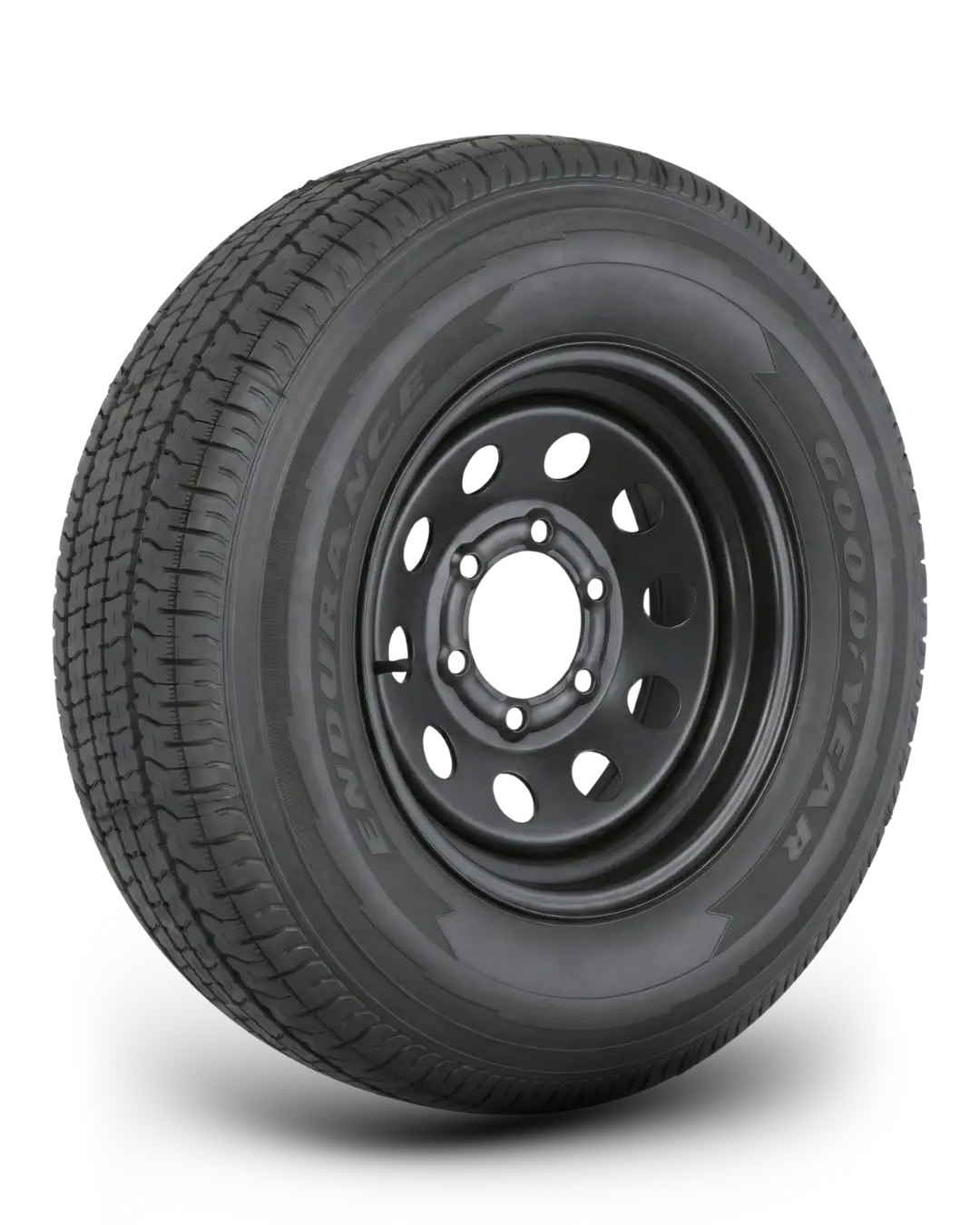 Goodyear Endurance St225/75R15 10-Ply Trailer Tire On 15" 6-5.5 Black Modular Wheel 1