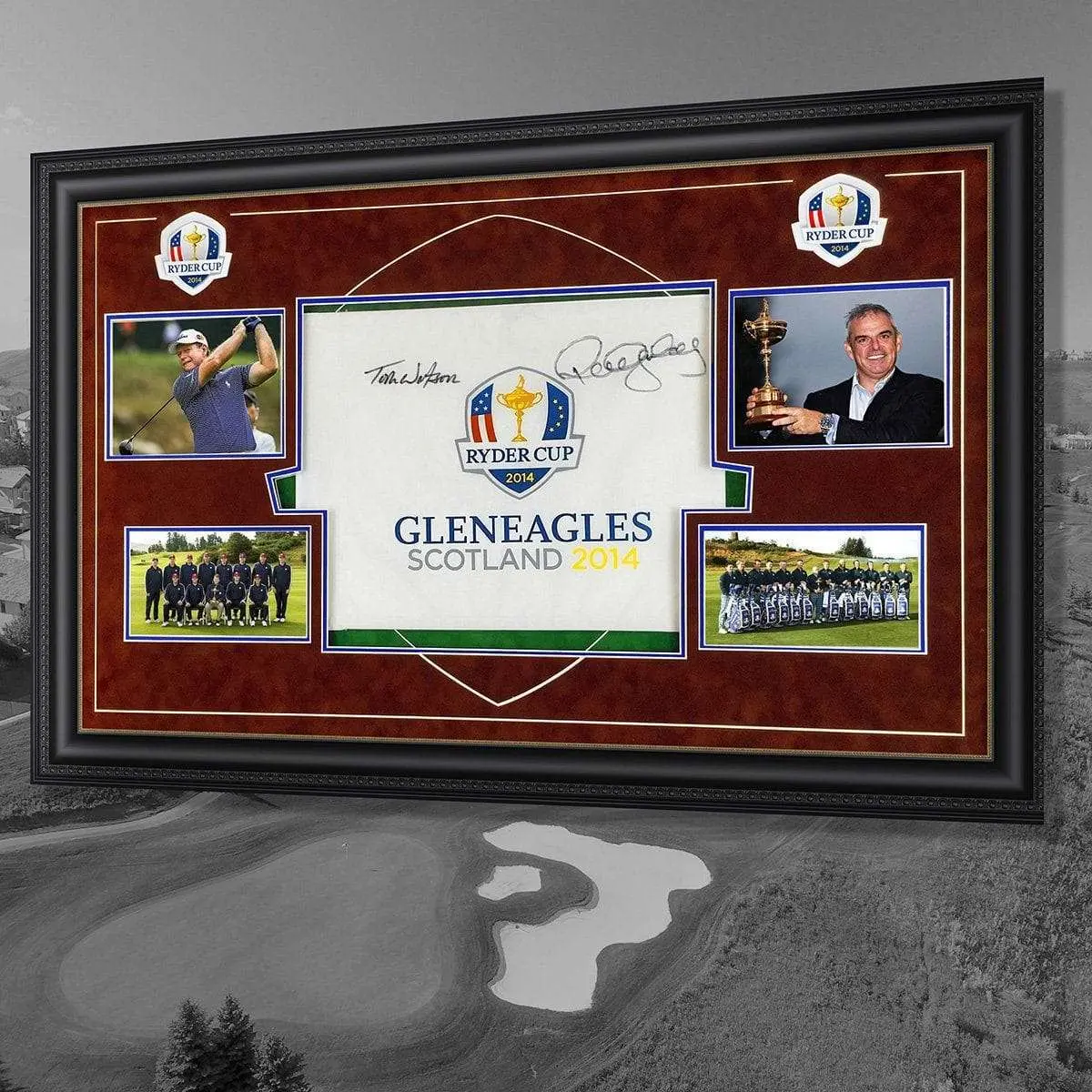 The 2014 Ryder Cup Flags Signed By Captains Watson & Mcginley 1