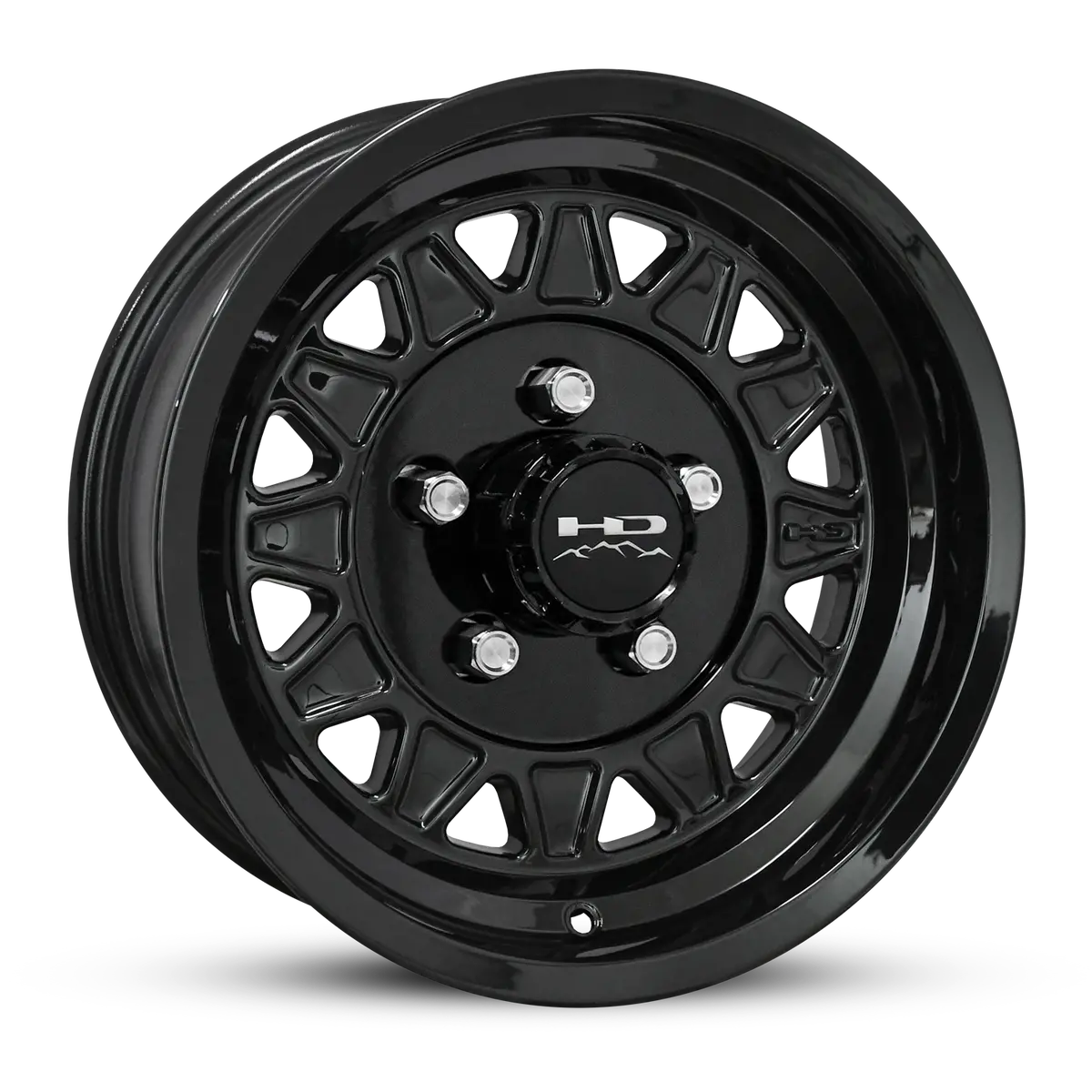 15X6 5X4.5 Hpd Hdt Cast Gloss Black Trailer Wheel 1