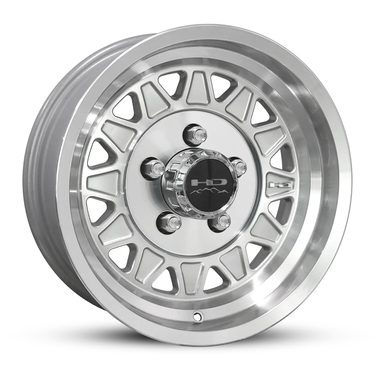 15X6 5X4.5 Hpd Hdt Cast Gloss Silver/Machined Face Trailer Wheel 1