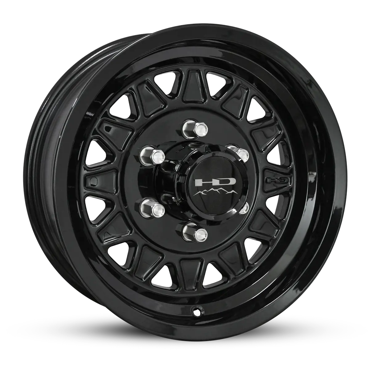 15X6 6X5.5 Hpd Hdt Cast Gloss Black Trailer Wheel 1