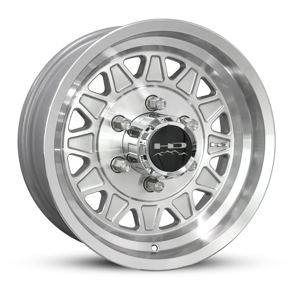 15X6 6X5.5 Hpd Hdt Cast Gloss Silver/Machined Face Trailer Wheel 1