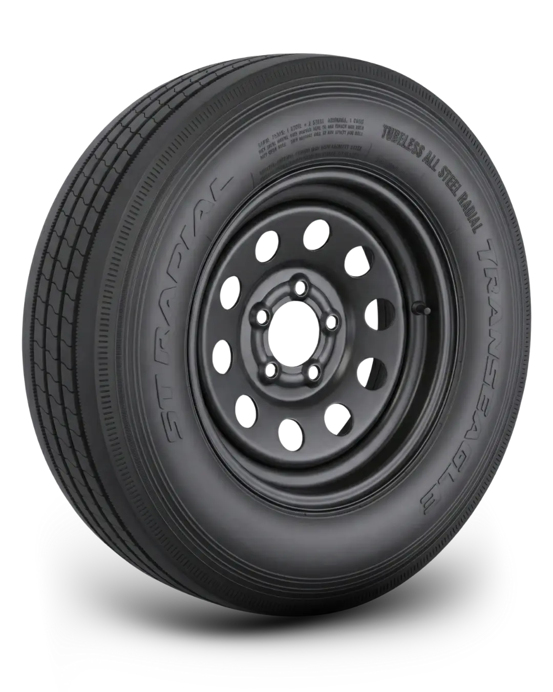 St205/75R15 14-Ply Trailer Tire On 15" 5-4.5 Black Modular Wheel 1