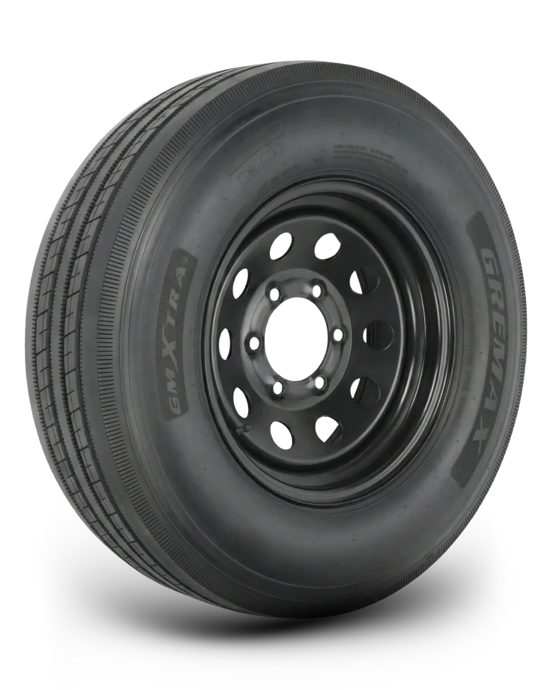 St225/75R15 14-Ply Trailer Tire On 15" 6-5.5 Black Modular Wheel 1