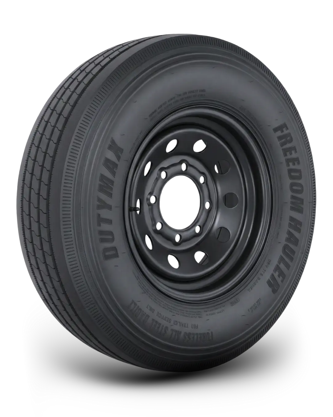 St235/80R16 16-Ply Trailer Tire On 16" 8-6.5 Black Modular Wheel 1
