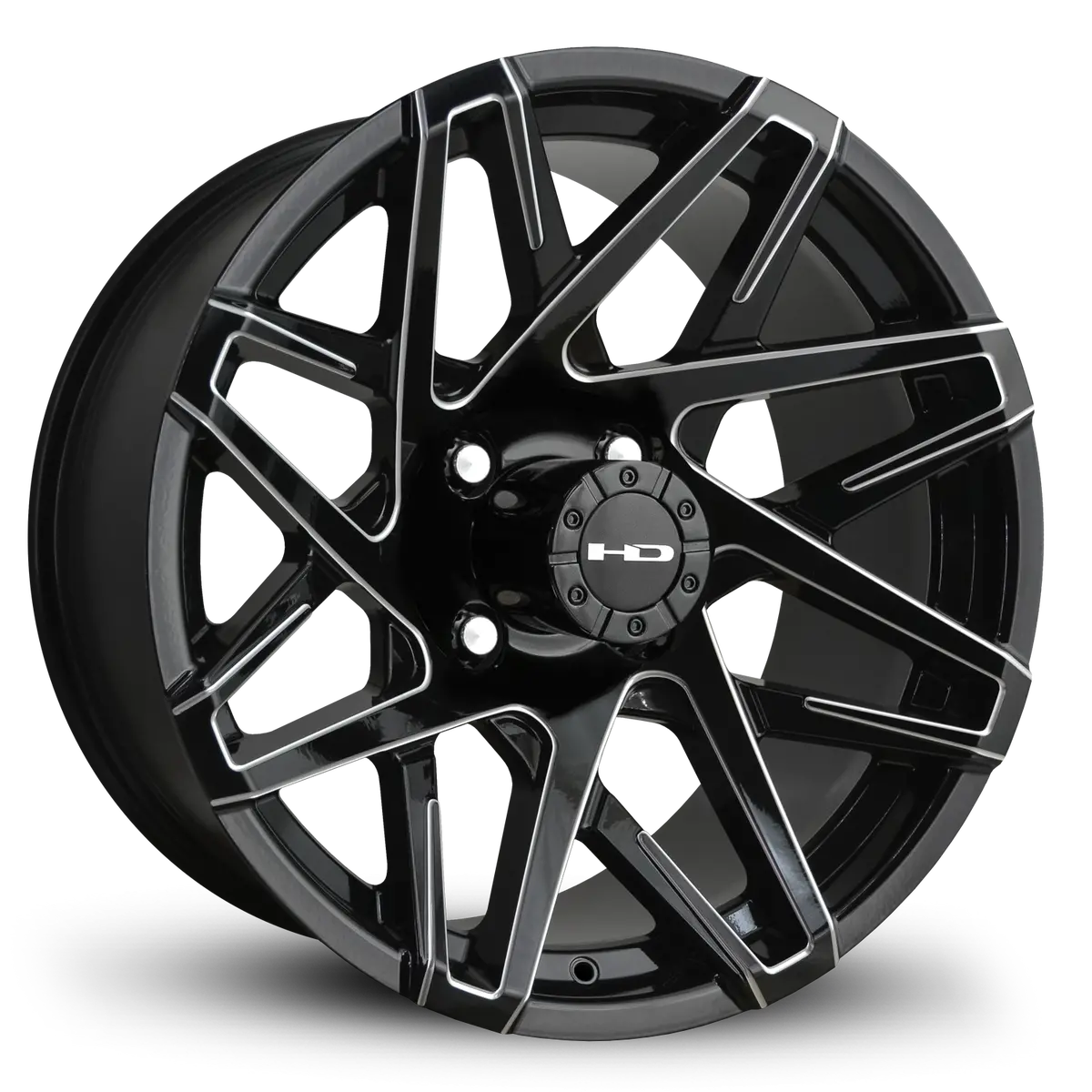 Hd Golf Canyon 12X7 -14 4X101.6Mm 68.2Mm Gloss Black/Milled Edge 1