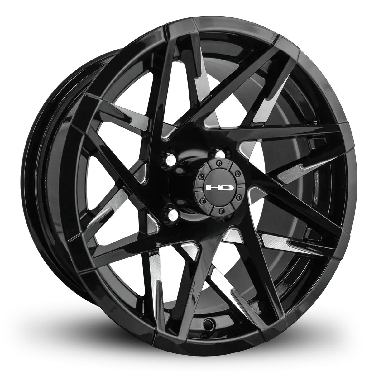 Hd Golf Canyon 12X7 -14 4X101.6Mm 68.2Mm Gloss Black/Milled Face 1