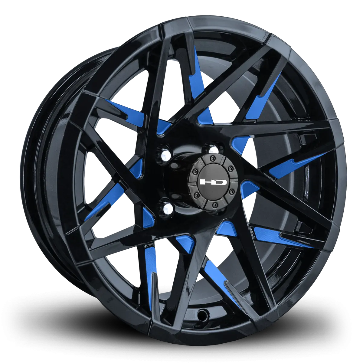 Hd Golf Canyon 14X7 -14 4X101.6Mm 68.2Mm Gloss Blue&Bk/Milled Face 1
