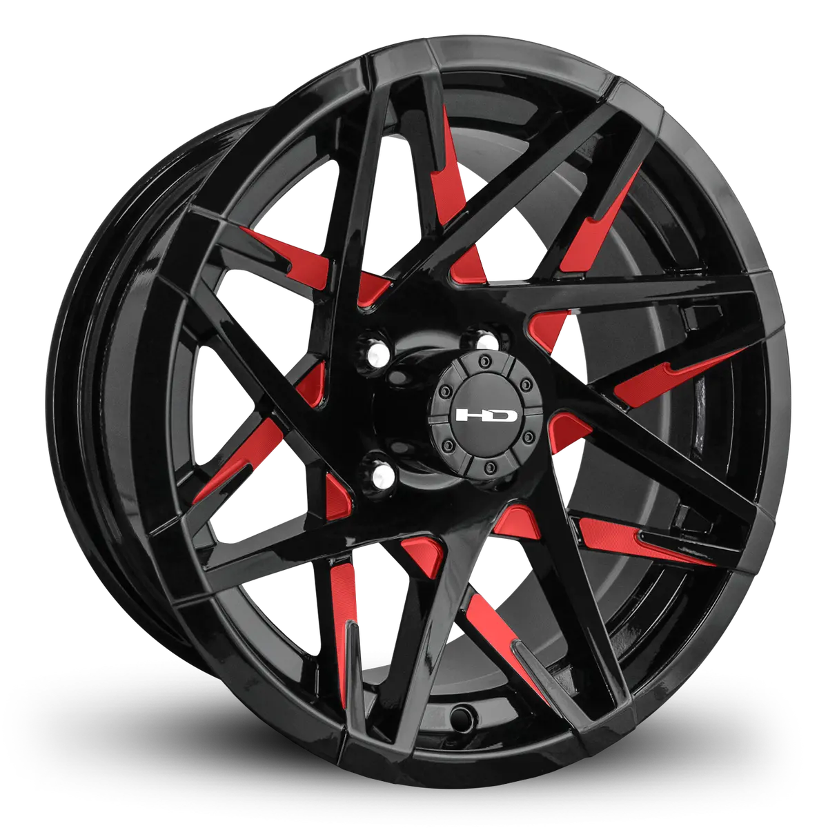Hd Golf Canyon 14X7 -14 4X101.6Mm 68.2Mm Gloss Red&Bk/Milled Face 1