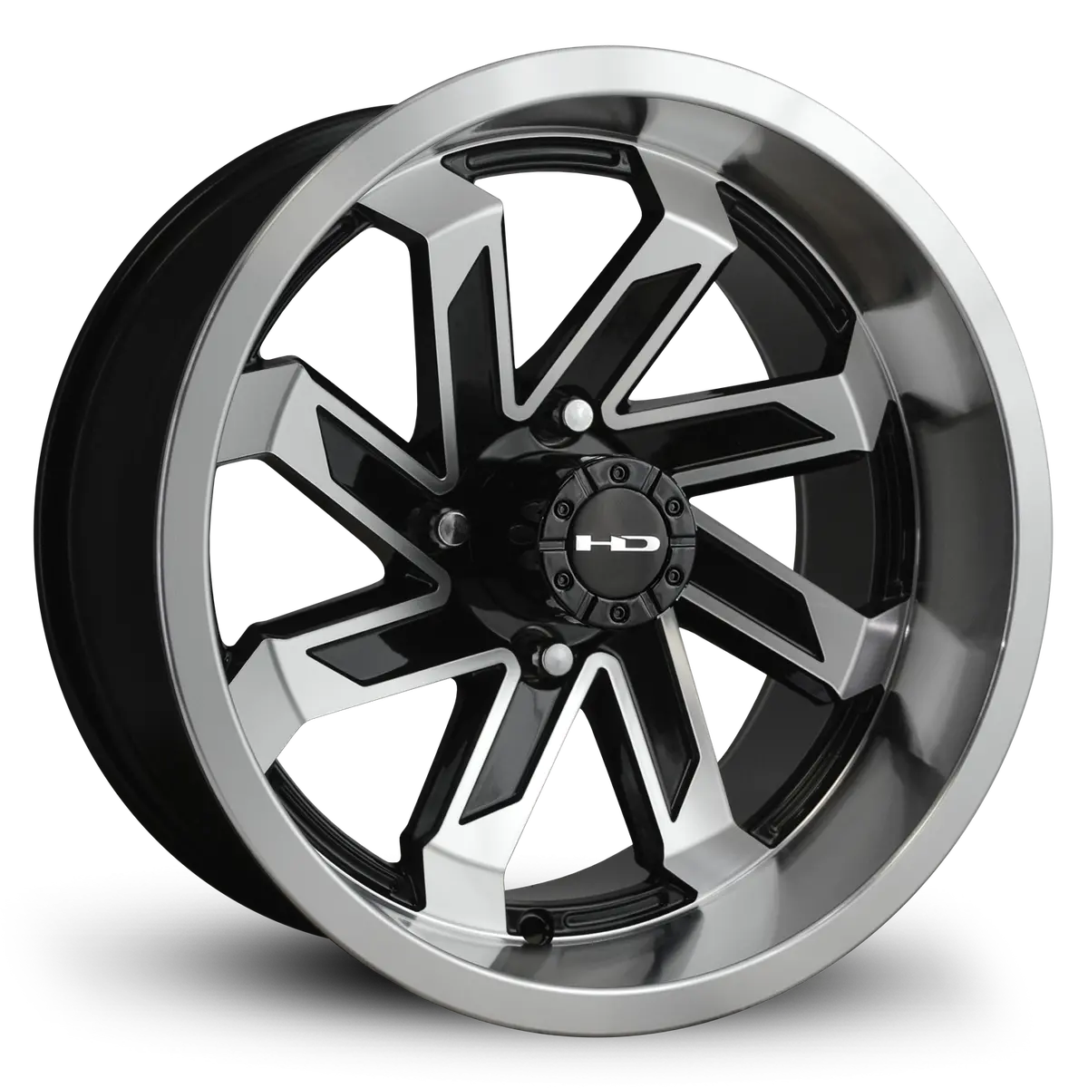 Hd Golf Saw 12X7 -14 4X101.6Mm 68.2Mm Gloss Black/Machined Face&Lip 1