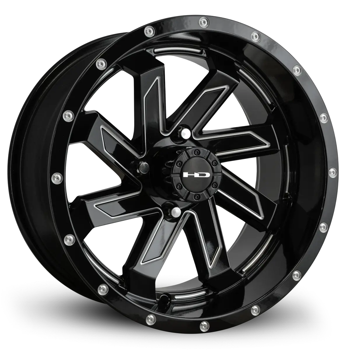 Hd Golf Saw 14X7 -14 4X101.6Mm 68.2Mm Gloss Black/Milled Edge 1