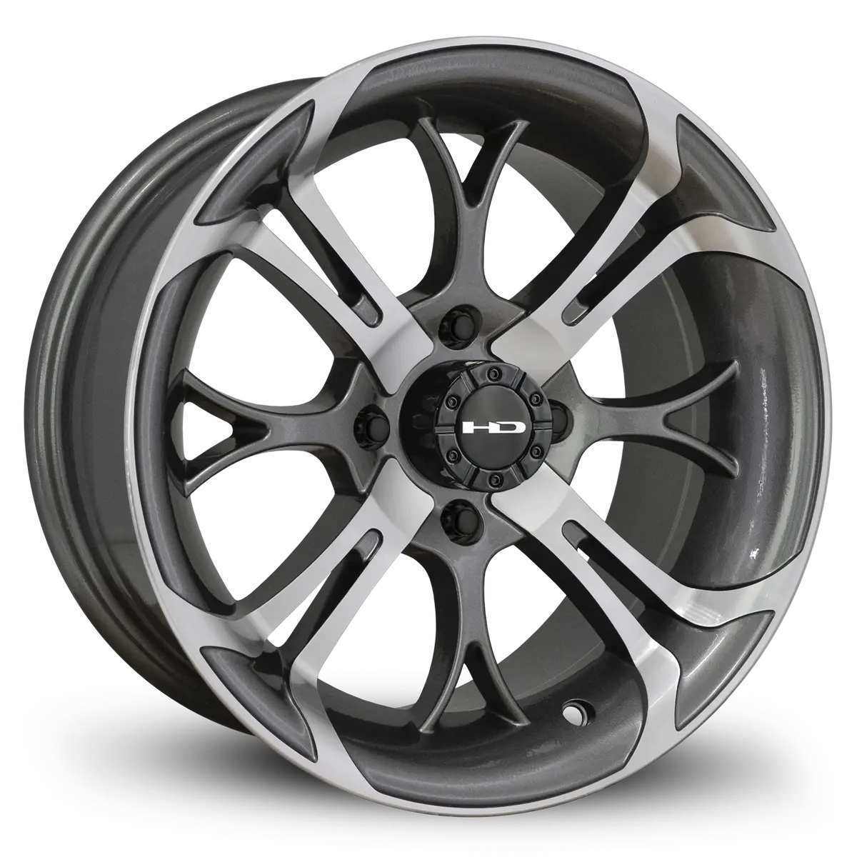 Hd Golf Spinout 14X7 -10 4X101.6Mm 68.2Mm Gloss Gun Metal/Machined Face 1