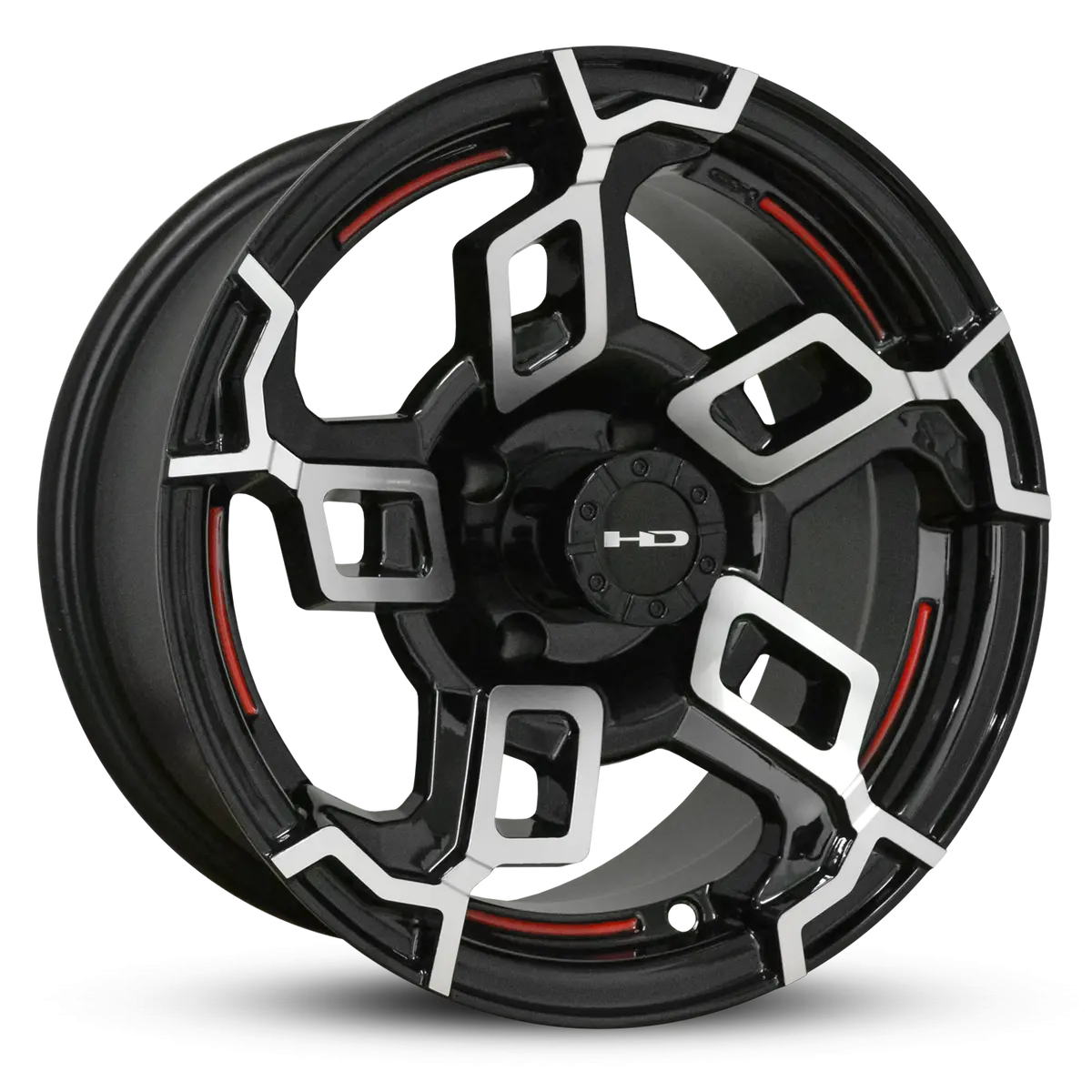 Hd Golf Switch 14X7 -14 4X101.6Mm 68.2Mm Gloss Black/Mach Face&Redline 1