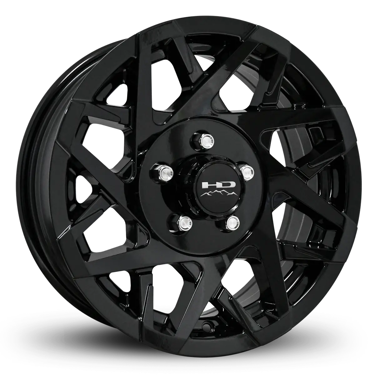 15X6 5X4.5 Hpd Canyon Gloss Black Trailer Wheel 1