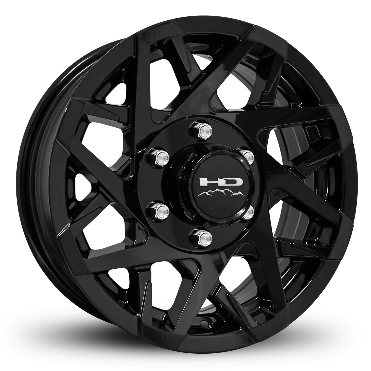 15X6 6X5.5 Hpd Canyon Gloss Black Trailer Wheel 1