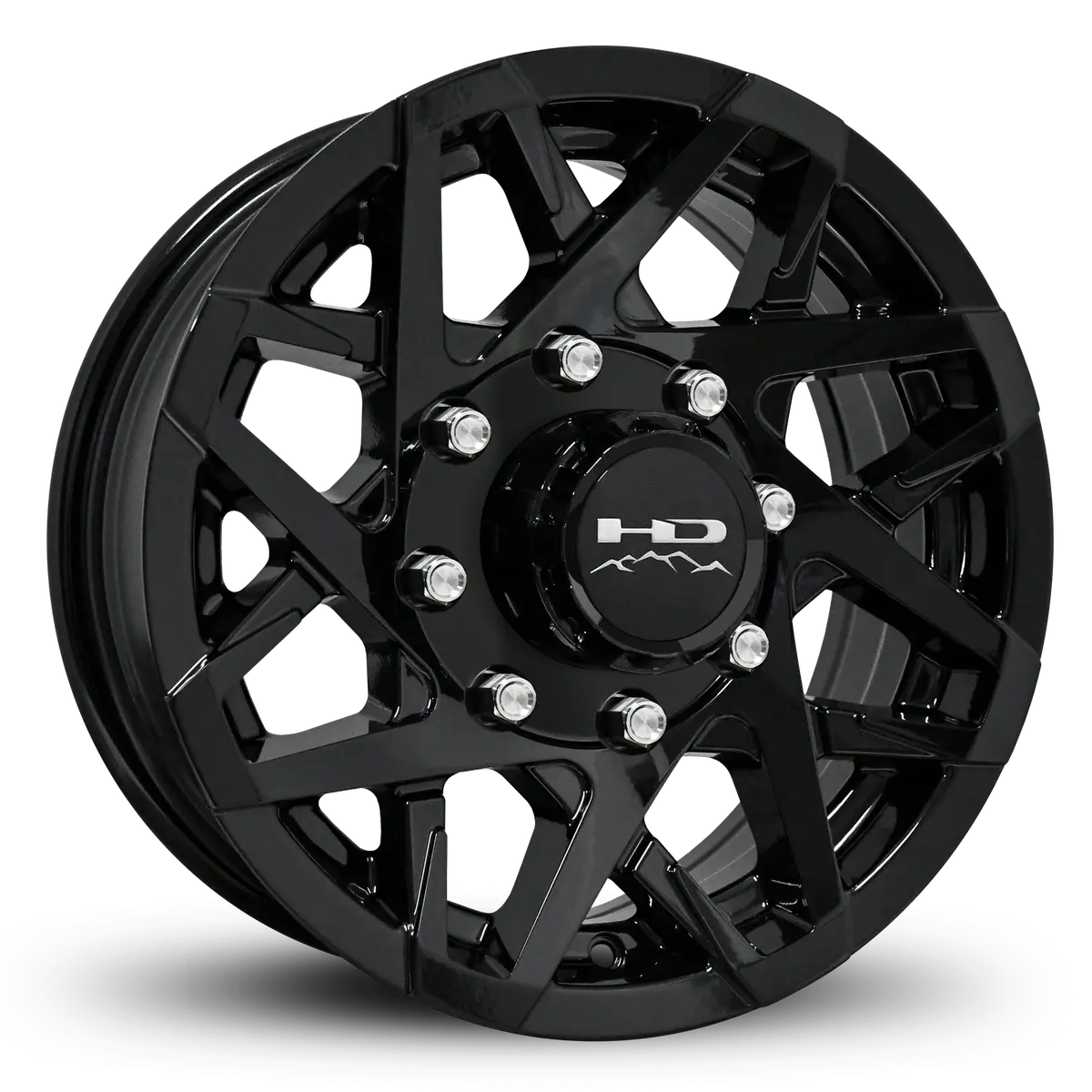16X6 8X6.5 Hpd Canyon Gloss Black Trailer Wheel 1