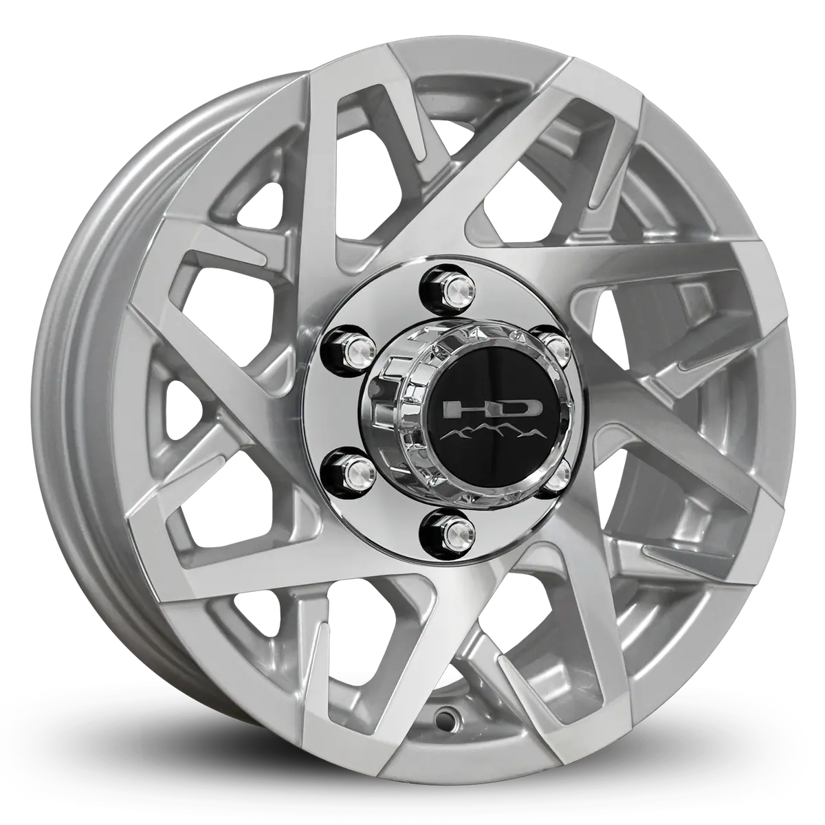 15X6 6X5.5 Hpd Canyon Gloss Silver/Machined Face Trailer Wheel 1