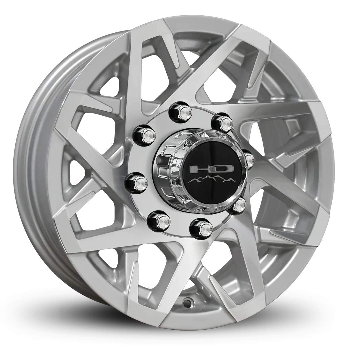 16X6 8X6.5 Hpd Canyon Gloss Silver/Machined Face Trailer Wheel 1
