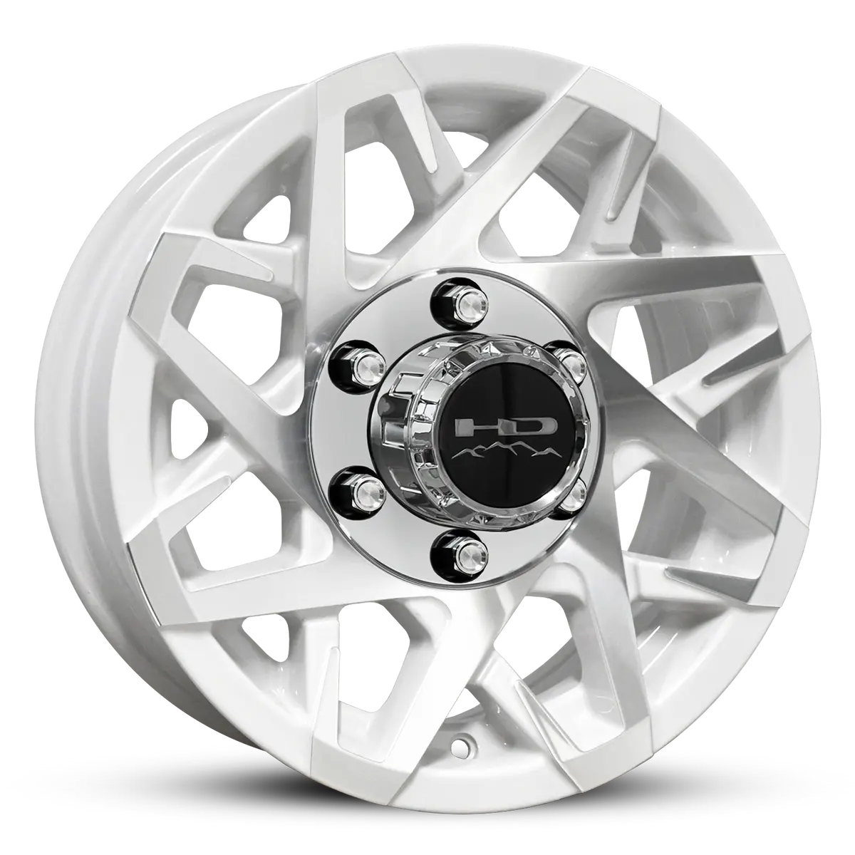 15X6 6X5.5 Hpd Canyon Gloss White/Machined Face Trailer Wheel 1