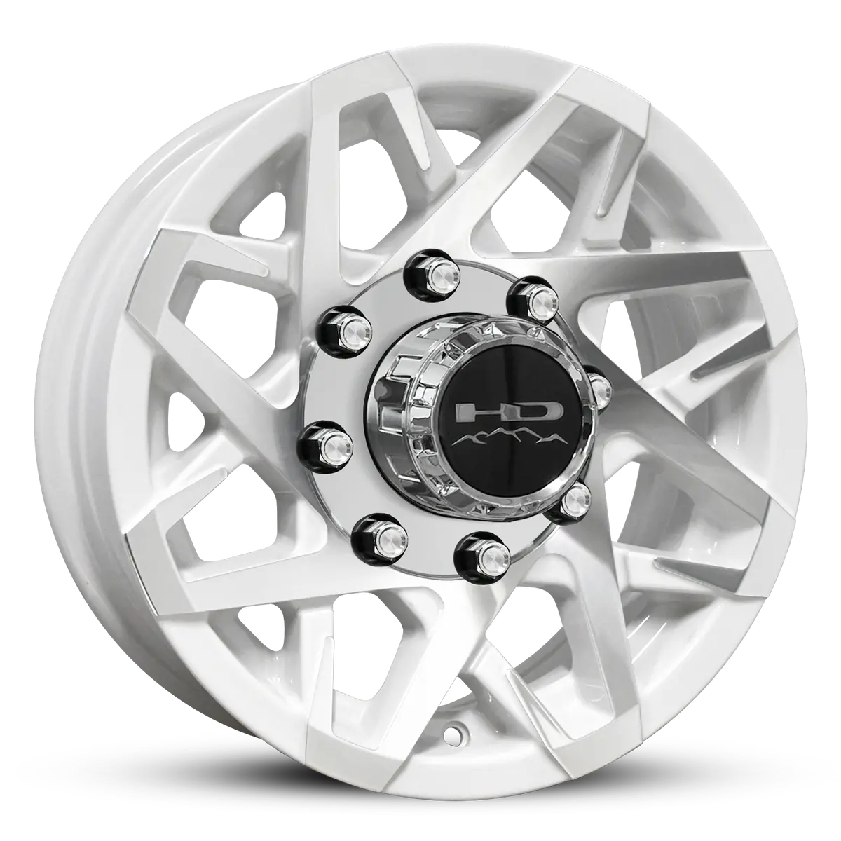 16X6 8X6.5 Hpd Canyon Gloss White/Machined Face Trailer Wheel 1