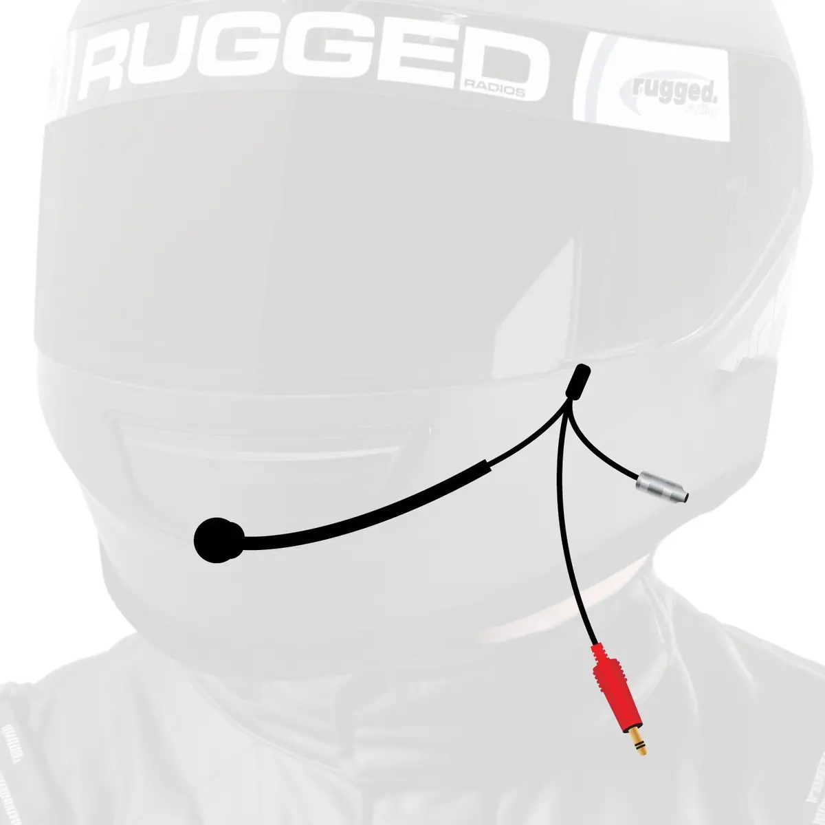 3C Nascar Wired Straight Cord Helmet Kit With Mic And 3.5Mm Jack 1